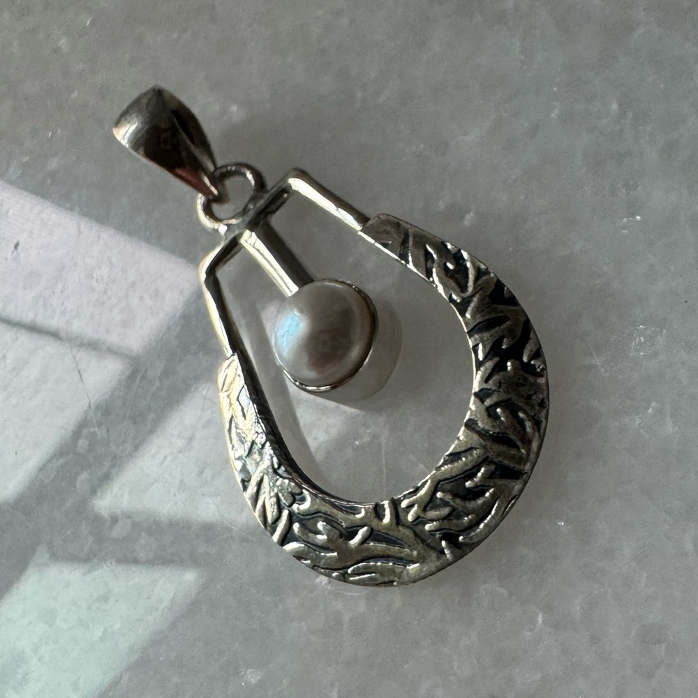 NWOT Sundance Bell Tolls Pendant, Pearl, Sterling Silver - Picture 2 of 4